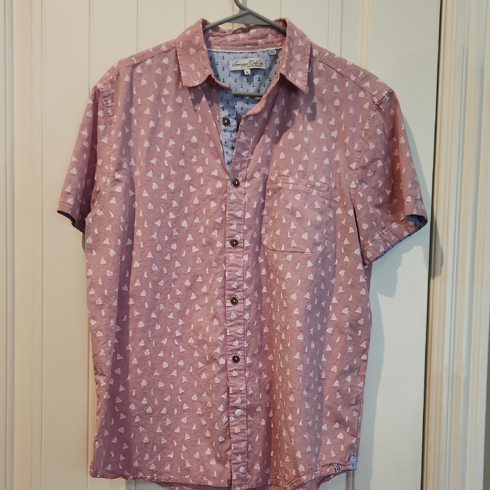 Sovereign Code Pink and White Casual Button Down Shirt